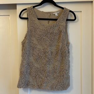 Banana Republic Beige Floral Textured Blouse